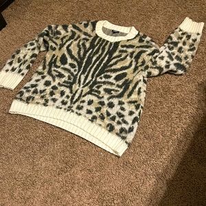 Express animal print sweater